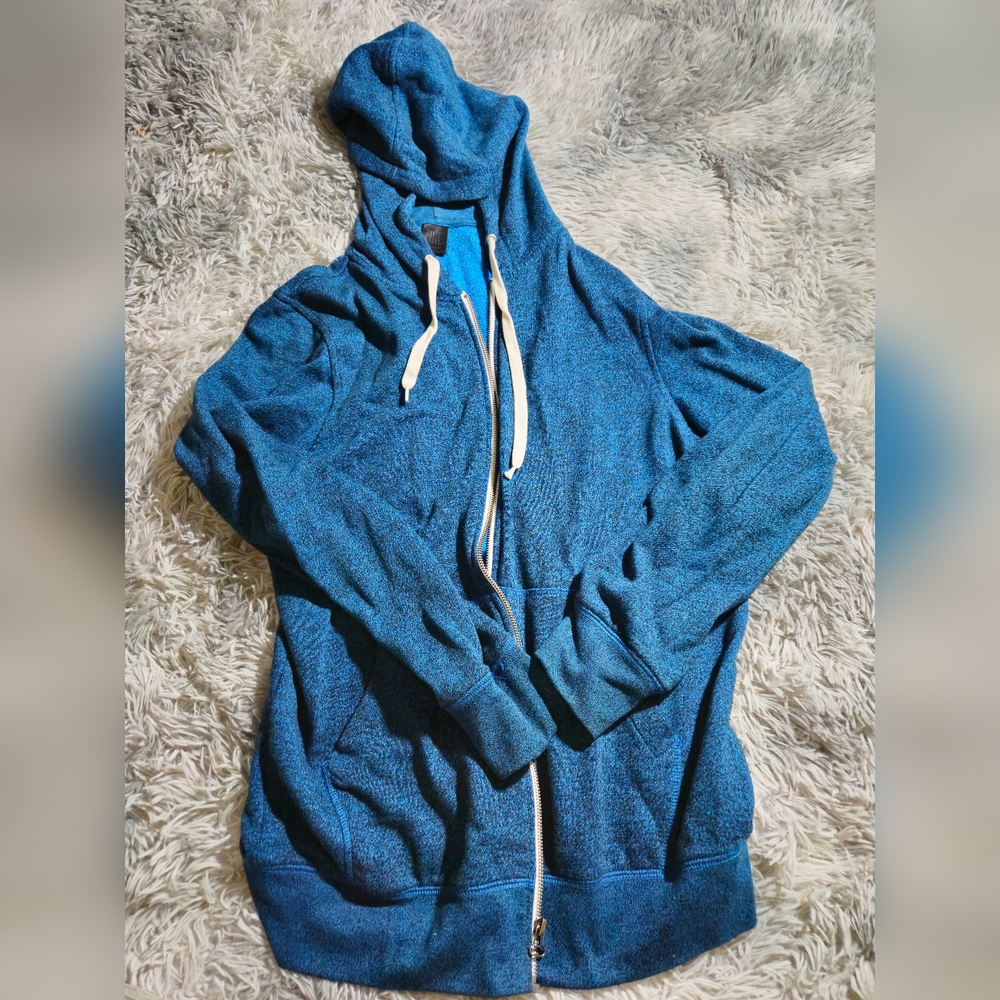 Zine Mens Small Blue Stylish Zippup Hoodie